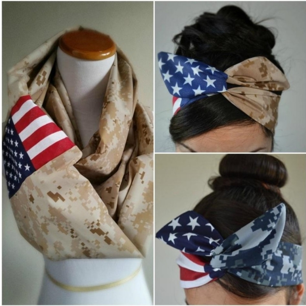 USA pin-up bow, American flag bow - Picture 2 of 2
